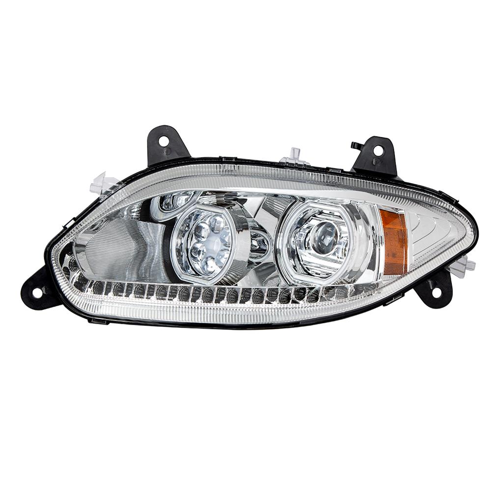 INTERNATIONAL LT 2017 & UP HEADLIGHT W/ LED BAR - LEFT SIDE (CHROME HOUSING)