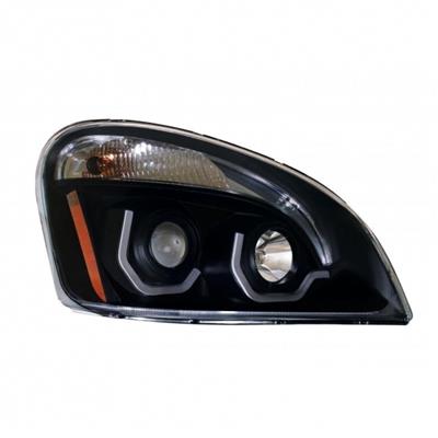 CASCADIA LED HEADLIGHT 2008-2022 (WHITE U-BAR) (BLACK HOUSING) - RIGHT SIDE