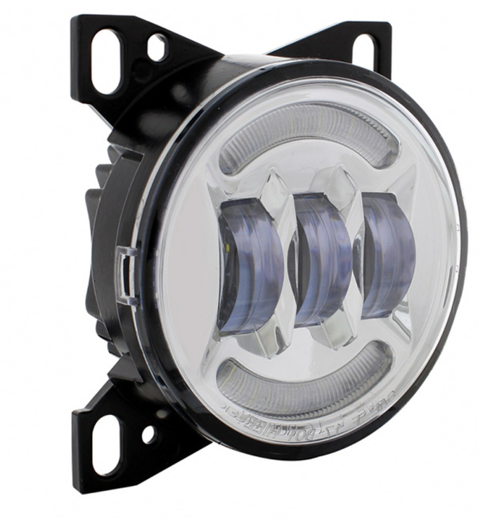 KENWORTH T660 LED FOG LIGHT W/ HALO RING (CHROME) - LEFT  SIDE ALSO FITS PETERBILT 579/587