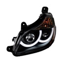 KENWORTH T680 PROJECTION HEADLIGHT W/ LED POSITION LIGHT FITS 2013 & UP (BLACK) - LH