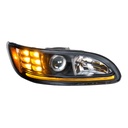 PETERBILT 386/384/387 PROJECTION HEADLIGHT W/ LED POSITION LIGHT & LED TURN SIGNAL 2008 & UP (BLACK HOUSING) - RIGHT SIDE