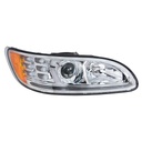 PETERBILT 386/384/387 PROJECTION HEADLIGHT W/ LED POSITION LIGHT & LED TURN SIGNAL 2008 & UP (CHROME HOUSING) - RIGHT SIDE