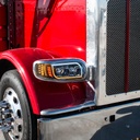 PETERBILT 388/389 HIGH POWER LED HEADLIGHT (BLACKOUT) W/ LED POSITION LIGHT & LED TURN SIGNAL 2008 & UP - LEFT SIDE