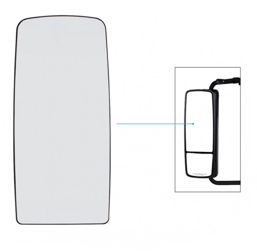 VOLVO VNL 2004-2022 HEATED DOOR MIRROR GLASS REPLACEMENT (TOP)