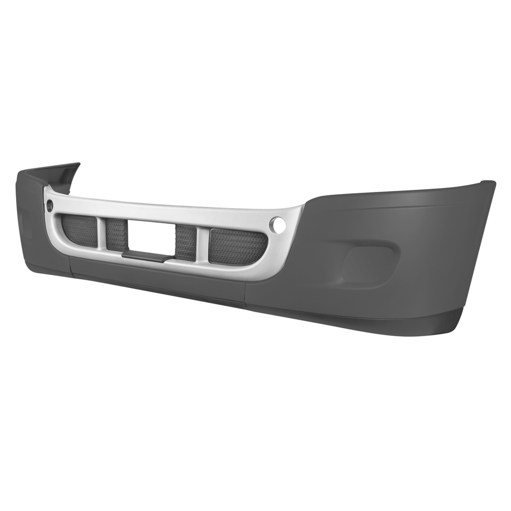 CASCADIA 2008-2017 COMPLETE PLASTIC BUMPER WITH NO FOG LIGHT HOLES WITH CHROME OVERLAY