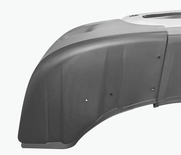 CASCADIA 2008-2017 COMPLETE PLASTIC BUMPER WITH NO FOG LIGHT HOLES WITH CHROME OVERLAY