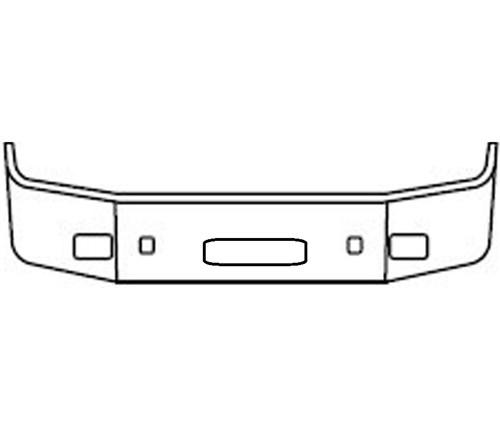 PETERBILT 384 CHROME 18" BUMPER W/FOG/STEP/TOW HOLES 2008 & UP (DOES NOT INCLUDE BRACKETS)