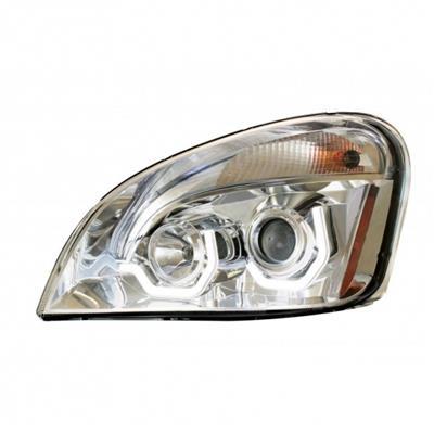 CASCADIA PROJECTION HEADLIGHT 2008-2022 (WHITE LED U-BAR) (CHROME HOUSING) - LEFT SIDE