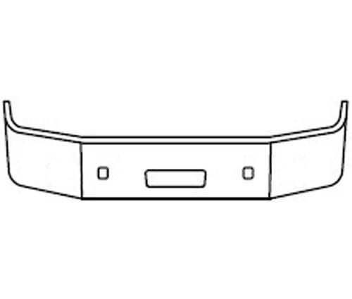 PETERBILT 384 CHROME 18" BUMPER WITHOUT FOG/WITH STEP/TOW HOLES 2008 & UP (DOES NOT INCLUDE BRACKETS)