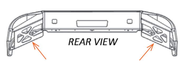 PETERBILT 384 MOUNTING BRACKETS FOR CHROME BUMPER