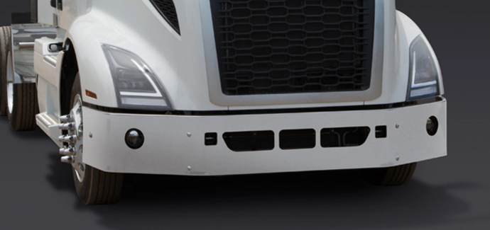 2018 & UP 16" Volvo VNR CHROME BUMPER W/ FOG LIGHT HOLE/STEP HOLE/TOW PIN HOLES (BRACKETS INCLUDED)