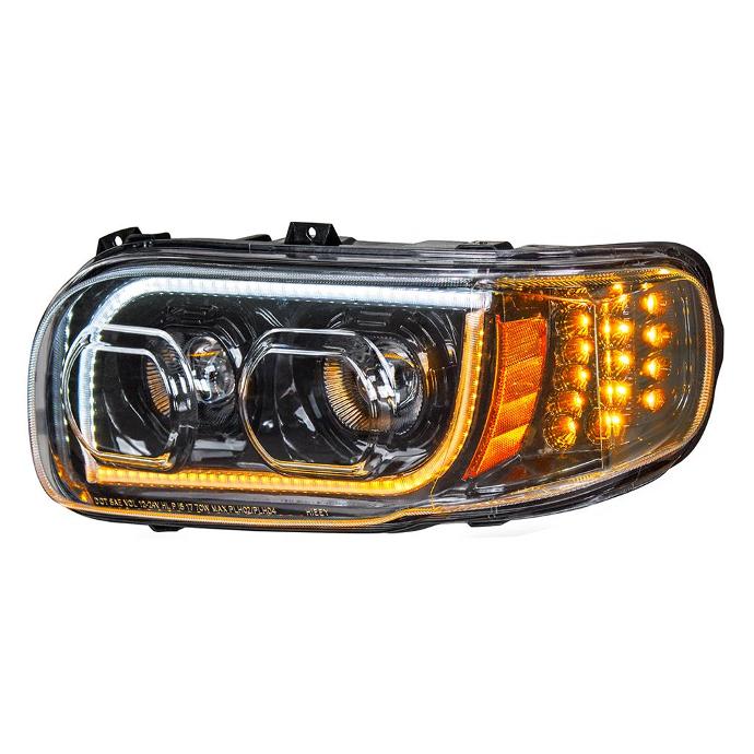 PETERBILT 388/389 HIGH POWER LED HEADLIGHT (BLACKOUT) W/ LED POSITION LIGHT & LED TURN SIGNAL 2008 & UP - LEFT SIDE