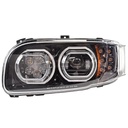 PETERBILT 389 FULL LED HEADLIGHT (HALO RING) (BLACK HOUSING) - LEFT SIDE