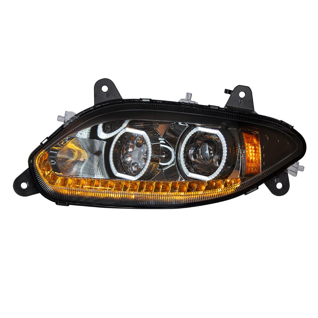 INTERNATIONAL LT 2017 & UP HEADLIGHT W/ LED BAR - LEFT SIDE (BLACK HOUSING)