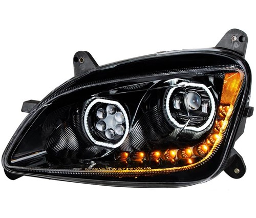 PETERBILT 579/587 LED HALO HEADLIGHT (BLACK HOUSING) - LH