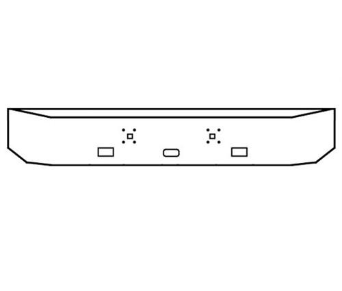 INTERNATIONAL 9900 18" TEXAS SQUARE ROLLED END BUMPER W/STEP/TOW 2000 & UP