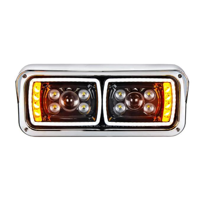 PETERBILT 379 LED "BLACKOUT" PROJECTION HEADLIGHT W/ LED TURN SIGNAL - LEFT SIDE