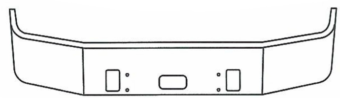 FREIGHTLINER CENTURY CLASS 16" CHROME BUMPER 1996-2003 WITH TOW PIN HOLES AND STEP HOLE