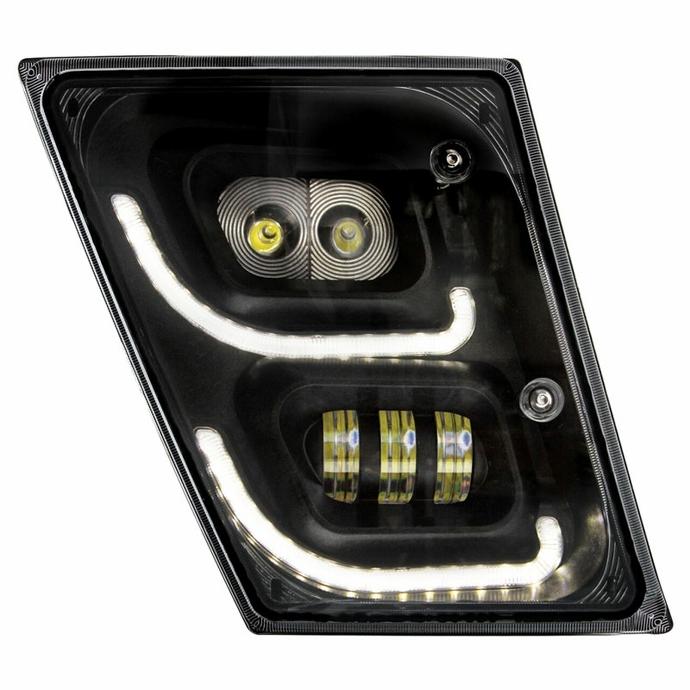 Volvo VNL HIGH POWER LED FOG LIGHT W/ LED DRL & POSITION LIGHT 2004-2017 (BLACK HOUSING) - RIGHT SIDE