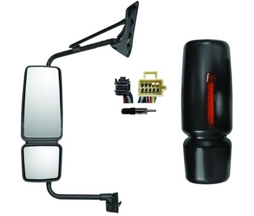 INTERNATIONAL DURASTAR HEATED DOOR MIRROR ASSEMBLY NEW STYLE (BLACK) - LEFT SIDE