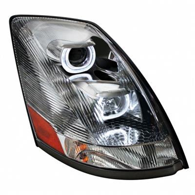 Volvo VNL LED HEADLIGHT 2004-2017 (U BAR) (CHROME HOUSING) - RIGHT SIDE