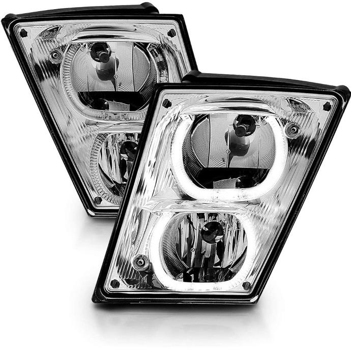 VOLVO VNL FOG LIGHT 2004-2017 (LED U-BAR) (PAIR) (CHROME HOUSING)