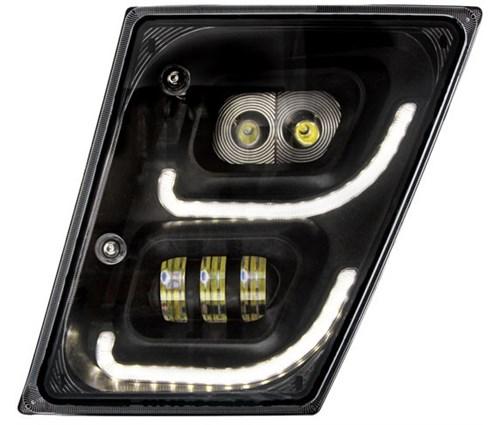 Volvo VNL HIGH POWER LED FOG LIGHT W/ LED DRL & POSITION LIGHT 2004-2017 (BLACK HOUSING) - LEFT SIDE