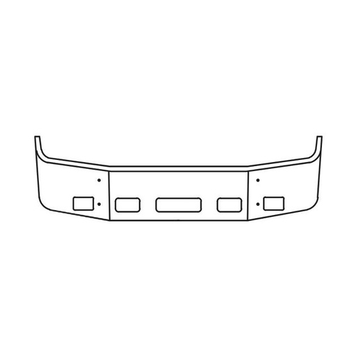 [PET3002] PETERBILT 387 16" STAINLESS STEEL BUMPER W/STEP/FOG HOLES COMPLETE W/ BRACKETS 2002-2010