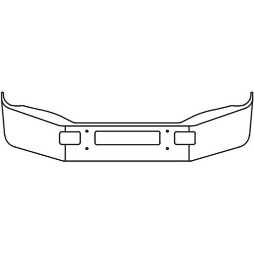 [FOR2193] FORD F650 CHROME 13" BUMPER 2005-2015 W/SMALL TOW PIN HOLES (LARGE HOLE AVAILABLE)