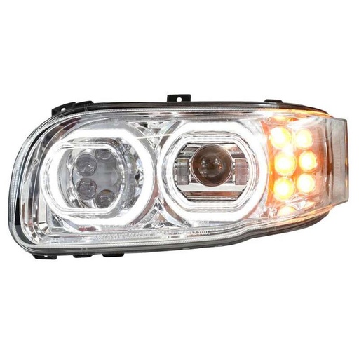 [PET2505] PETERBILT 389 FULL LED HEADLIGHT (HALO RING) (CHROME HOUSING) - LEFT SIDE