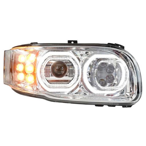 [PET2506] PETERBILT 389 FULL LED HEADLIGHT (HALO RING) (CHROME HOUSING) - RIGHT SIDE