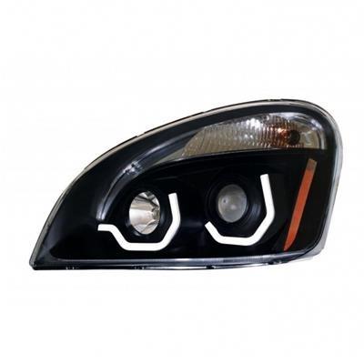 [FRE3554] CASCADIA PROJECTION HEADLIGHT 2008-2022 (WHITE LED U-BAR) (BLACK HOUSING) - LEFT SIDE