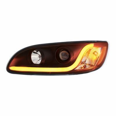 [PET6024] PETERBILT 384/386/387 "BLACKOUT" PROJECTION HEADLIGHT W/ LED BAR - LEFT SIDE