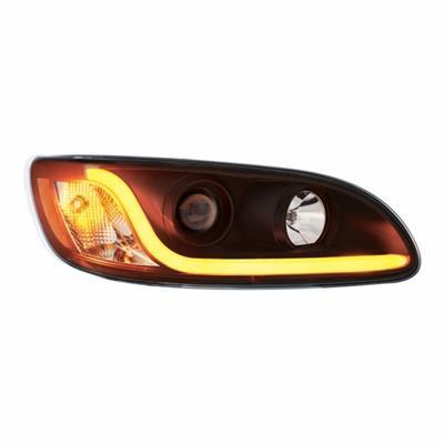 [PET6025] PETERBILT 384/386/387 "BLACKOUT" PROJECTION HEADLIGHT W/ LED BAR - RIGHT SIDE