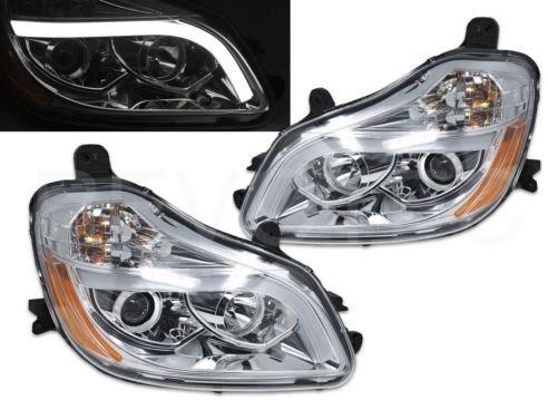 [KEN2725] KENWORTH T680 LED PROJECTOR HEADLIGHTS 2013 & UP (CHROME HOUSING) (PAIR)