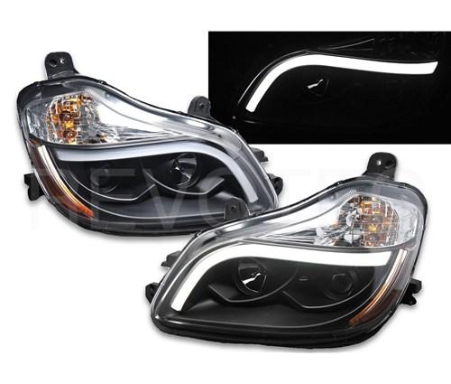 [KEN2726] KENWORTH T680 LED PROJECTOR HEADLIGHTS 2013 & UP (BLACK HOUSING) (PAIR)