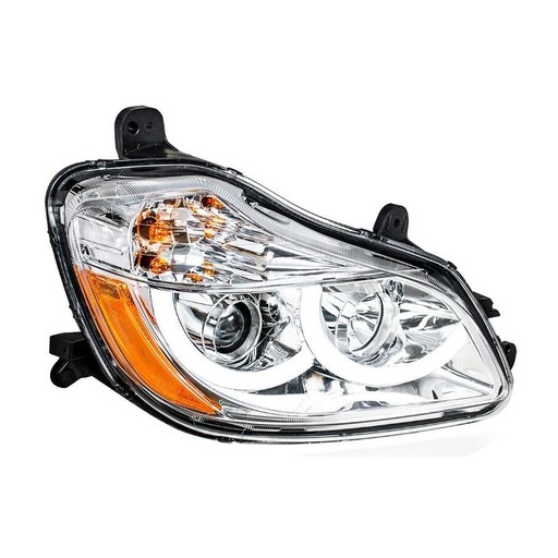 [KEN2730] KENWORTH T680 PROJECTION HEADLIGHT W/ LED POSITION LIGHT FITS 2013 & UP (CHROME) - RH