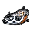 KENWORTH T680 PROJECTION HEADLIGHT W/ LED POSITION LIGHT FITS 2013 & UP (BLACK) - LH