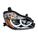 KENWORTH T680 PROJECTION HEADLIGHT W/ LED POSITION LIGHT FITS 2013 & UP (BLACK) - RH