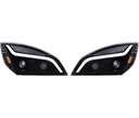 FREIGHTLINER CASCADIA 2018 & UP LED BAR HEADLIGHT (PAIR) (BLACK HOUSING)