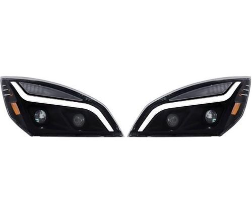 [FRE3828] FREIGHTLINER CASCADIA 2018 & UP LED BAR HEADLIGHT (PAIR) (BLACK HOUSING)