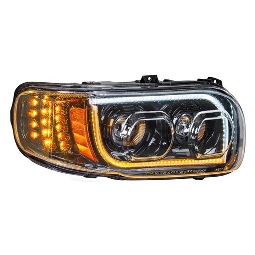 [PET2527] PETERBILT 388/389 HIGH POWER LED HEADLIGHT (BLACKOUT) W/ LED POSITION LIGHT & LED TURN SIGNAL 2008 & UP - RIGHT SIDE