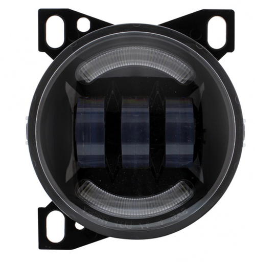 [KEN2642] KENWORTH T660 LED FOG LIGHT WITH HALO RING (BLACK) - LEFT SIDE ALSO FITS PETERBILT 579/587