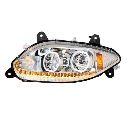 [INT2719] INTERNATIONAL LT 2017 & UP HEADLIGHT W/ LED BAR - LEFT SIDE (CHROME HOUSING)