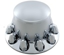 CHROME REAR AXLE COVER W/ 1 1/2" NUT COVERS (DOME SHAPE-PUSH ON)