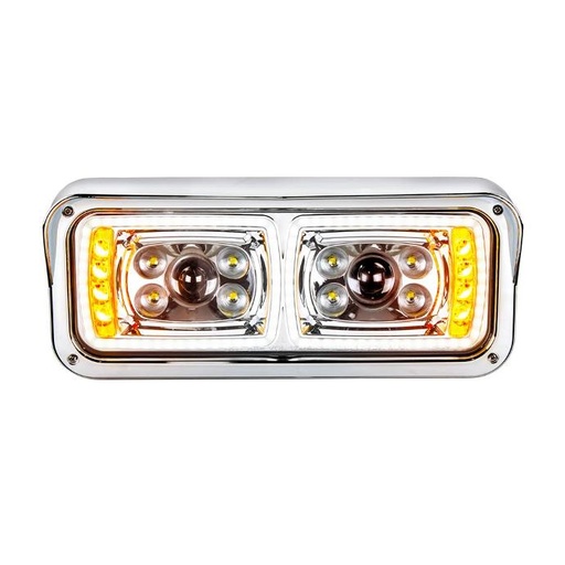 [PET2382] PETERBILT 379 LED CHROME PROJECTION HEADLIGHT W/ LED TURN SIGNAL - LEFT SIDE