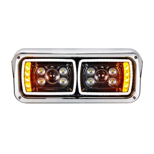 [PET2384] PETERBILT 379 LED "BLACKOUT" PROJECTION HEADLIGHT W/ LED TURN SIGNAL - LEFT SIDE