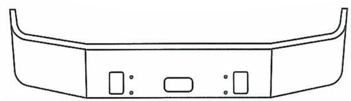 [FRE2281] FREIGHTLINER CENTURY CLASS 16" CHROME BUMPER 1996-2003 WITH TOW PIN HOLES AND STEP HOLE