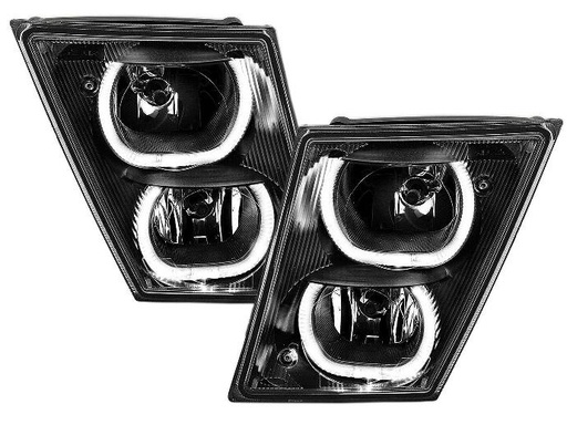 [VOL3560] VOLVO VNL FOG LIGHT 2004-2017 (LED U-BAR) (PAIR) (BLACK HOUSING)