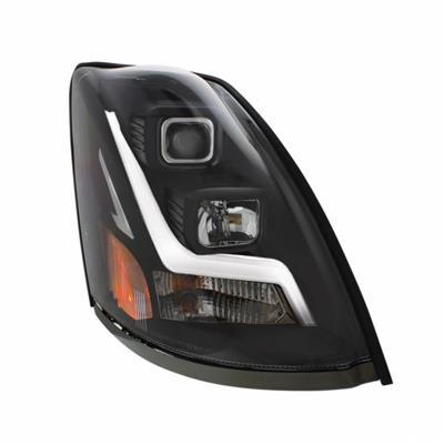 [VOL3597] Volvo VNL 2004-2017 "BLACKOUT" PROJECTION HEADLIGHT W/ LED POSITION LIGHT BAR - RIGHT SIDE